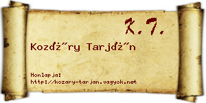 Kozáry Tarján névjegykártya